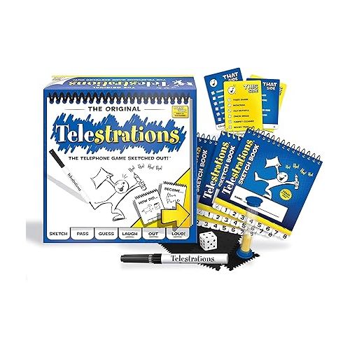  Telestrations Original 8-Player | Family Board Game | A Fun Game for Kids and Adults | Game Night Just Got Better | The Telephone Game Sketched Out | Ages 12+