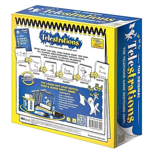  Telestrations Original 8-Player | Family Board Game | A Fun Game for Kids and Adults | Game Night Just Got Better | The Telephone Game Sketched Out | Ages 12+