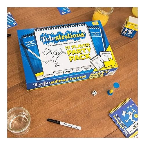  USAopoly Telestrations Party Pack 12 Player | 600 New Phrases to Sketch | Family Board Game | A Fun Family Game for Kids and Adults | Family Game Night Just Got Better | Telephone Game Sketched Out, Multi-colored