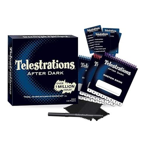  Telestrations After Dark Adult Board Game | An Adult Twist on The #1 Party Game | The Telephone Game Sketched Out | Ages 17+