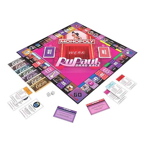  Monopoly RuPaul’s Drag Race | Officially Licensed Collectible Board Game | Play as Checkered Flag, Lipstick, Roll of Duct Tape, and More | Based On Hit Reality TV Series for 6 Players