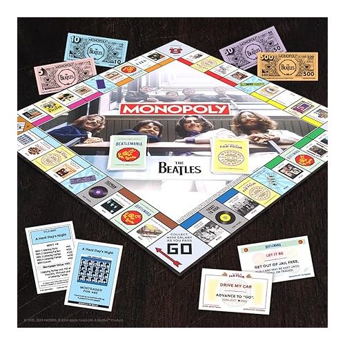 Monopoly: The Beatles | Play as Rocky Raccoon, Maxwell's Silver Hammer, I Am The Walrus & More | Officially Licensed Collectible Game Based on The Beatles Rock Band for 2-6 Players