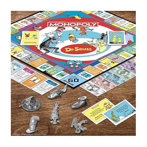  Monopoly: Dr. Seuss | Buy, Sell, Trade Dr. Seuss Books | Collectible Classic Monopoly Game Featuring Custom Game Board & Artwork | Officially-Licensed Dr. Seuss Game & Merchandise