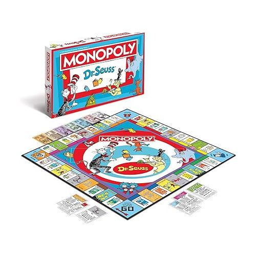  Monopoly: Dr. Seuss | Buy, Sell, Trade Dr. Seuss Books | Collectible Classic Monopoly Game Featuring Custom Game Board & Artwork | Officially-Licensed Dr. Seuss Game & Merchandise