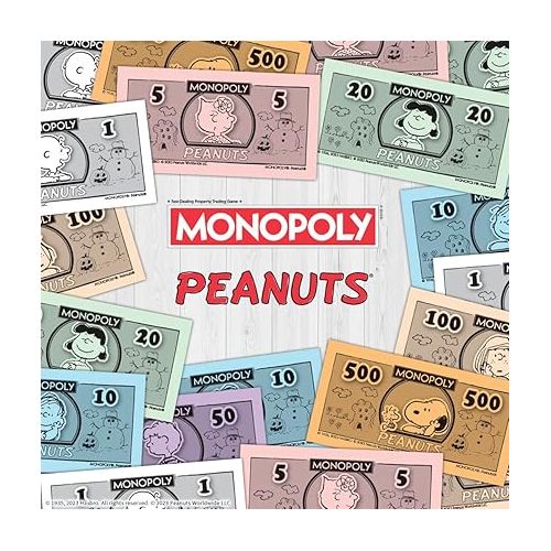  Monopoly Peanuts Board Game, Play as Snoopy on Sled, Baseball Cap, Kite Eating Tree & More, Officially Licensed and Collectible Monopoly Game Based On The Famous Comic Strip Peanuts
