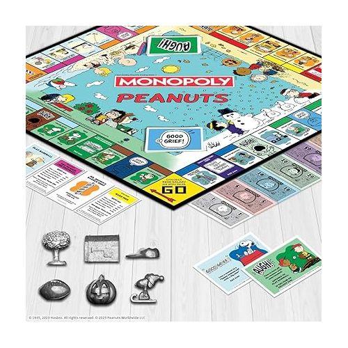  Monopoly Peanuts Board Game, Play as Snoopy on Sled, Baseball Cap, Kite Eating Tree & More, Officially Licensed and Collectible Monopoly Game Based On The Famous Comic Strip Peanuts