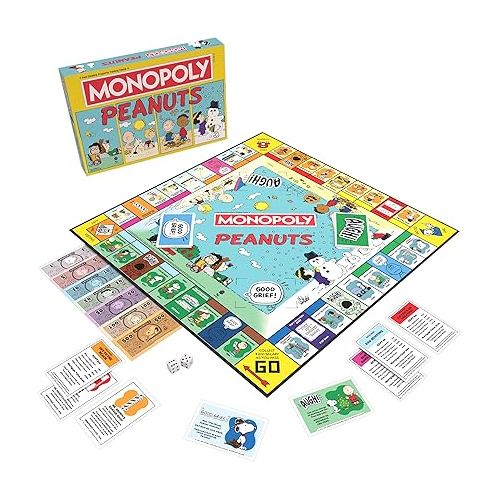  Monopoly Peanuts Board Game, Play as Snoopy on Sled, Baseball Cap, Kite Eating Tree & More, Officially Licensed and Collectible Monopoly Game Based On The Famous Comic Strip Peanuts