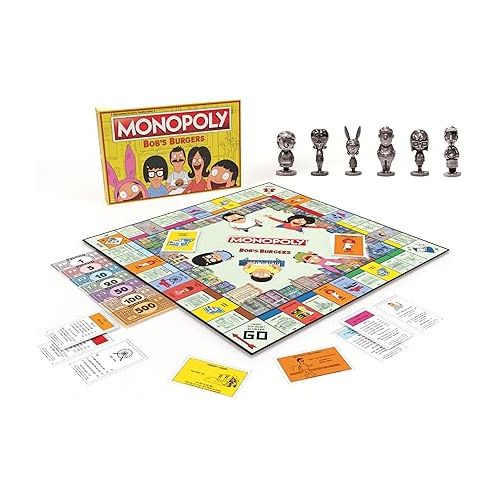  Monopoly Bobs Burgers Board Game | Themed Bob Burgers TV Show Monopoly Game | Officially Licensed Bob's Burgers Game