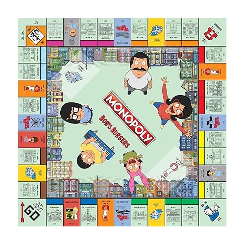  Monopoly Bobs Burgers Board Game | Themed Bob Burgers TV Show Monopoly Game | Officially Licensed Bob's Burgers Game