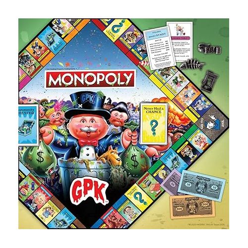  Monopoly Garbage Pail Kids | Based on Topps Company Garbage Pail Kids Trading Cards | Collectible Monopoly Game | Officially Licensed Garbage Pail Kids Game