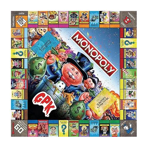  Monopoly Garbage Pail Kids | Based on Topps Company Garbage Pail Kids Trading Cards | Collectible Monopoly Game | Officially Licensed Garbage Pail Kids Game