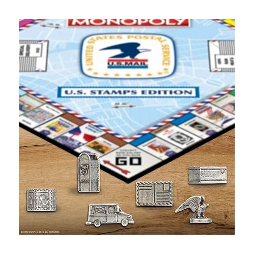  Monopoly: U.S. Stamps Edition | Buy, Sell, Trade Iconic & Collectible USPS Stamps | Classic Monopoly Game | Officially-Licensed United States Postal Service Merchandise