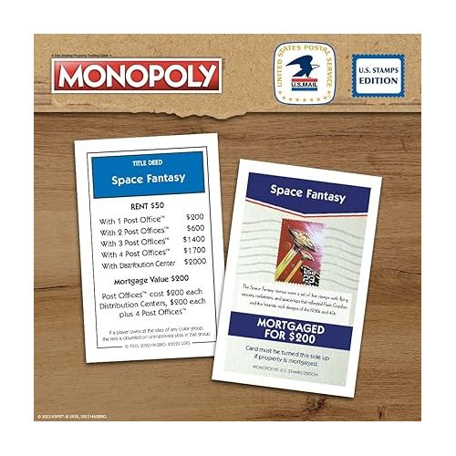  Monopoly: U.S. Stamps Edition | Buy, Sell, Trade Iconic & Collectible USPS Stamps | Classic Monopoly Game | Officially-Licensed United States Postal Service Merchandise