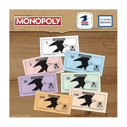  Monopoly: U.S. Stamps Edition | Buy, Sell, Trade Iconic & Collectible USPS Stamps | Classic Monopoly Game | Officially-Licensed United States Postal Service Merchandise