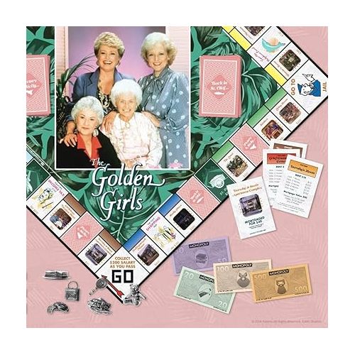  Monopoly: The Golden Girls Board Game | Buy, Sell, Trade Fan-Favorite Locations | Classic Monopoly Game Featuring Golden Girls TV Show Theme | Officially-Licensed Golden Girls Merchandise