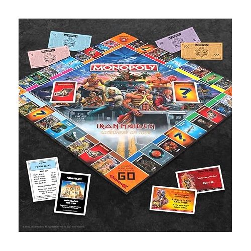  Monopoly Iron Maiden | Play as Bruce’s Lantern, Guitar Amp Stack, Nicko’s Drum Kit, and More | Officially Licensed Collectible Game Honoring British Classic Heavy Metal Icons