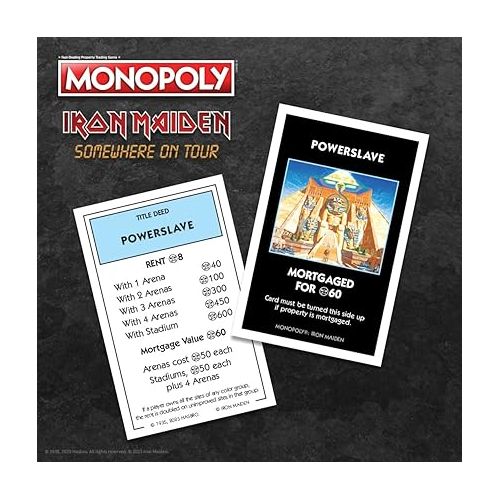  Monopoly Iron Maiden | Play as Bruce’s Lantern, Guitar Amp Stack, Nicko’s Drum Kit, and More | Officially Licensed Collectible Game Honoring British Classic Heavy Metal Icons