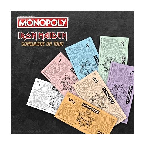  Monopoly Iron Maiden | Play as Bruce’s Lantern, Guitar Amp Stack, Nicko’s Drum Kit, and More | Officially Licensed Collectible Game Honoring British Classic Heavy Metal Icons