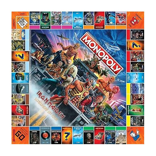  Monopoly Iron Maiden | Play as Bruce’s Lantern, Guitar Amp Stack, Nicko’s Drum Kit, and More | Officially Licensed Collectible Game Honoring British Classic Heavy Metal Icons