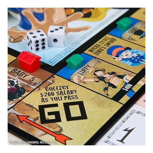  Monopoly: One Piece Edition Board Game | Buy, Sell, Trade with Popular Characters from The Manga & Anime Series | Featuring 9 Miniature Tokens | Officially Licensed Merchandise and Collectible