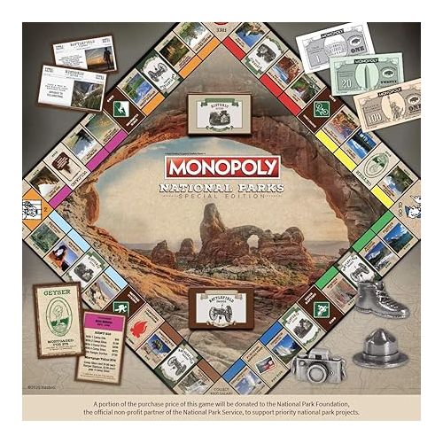  Monopoly National Parks 2020 Edition | Featuring Over 60 National Parks from Across The United States | Iconic Locations Such as Yellowstone, Yosemite, Grand Canyon, and More | Licensed Monopoly Game