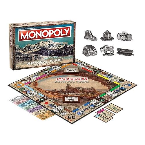  Monopoly National Parks 2020 Edition | Featuring Over 60 National Parks from Across The United States | Iconic Locations Such as Yellowstone, Yosemite, Grand Canyon, and More | Licensed Monopoly Game