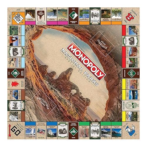  Monopoly National Parks 2020 Edition | Featuring Over 60 National Parks from Across The United States | Iconic Locations Such as Yellowstone, Yosemite, Grand Canyon, and More | Licensed Monopoly Game