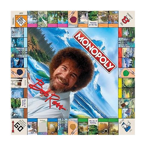  Monopoly Bob Ross | Based on Bob Ross Show The Joy of Painting | Collectible Monopoly Game Featuring Bob Ross Artwork | Officially Licensed Monopoly