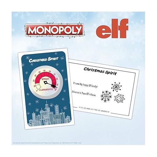  Monopoly Elf | Based on Christmas Comedy Film Elf | Collectible Monopoly Game Featuring Familiar Locations and Iconic Moments | Officially Licensed Monopoly