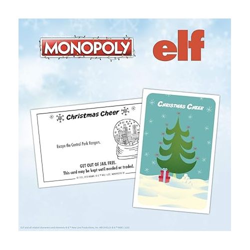  Monopoly Elf | Based on Christmas Comedy Film Elf | Collectible Monopoly Game Featuring Familiar Locations and Iconic Moments | Officially Licensed Monopoly