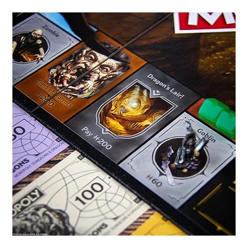  Monopoly Dungeons & Dragons | Collectible Monopoly Featuring Familiar Locations and Iconic Monsters from The D&D Universe, 2-6 Players