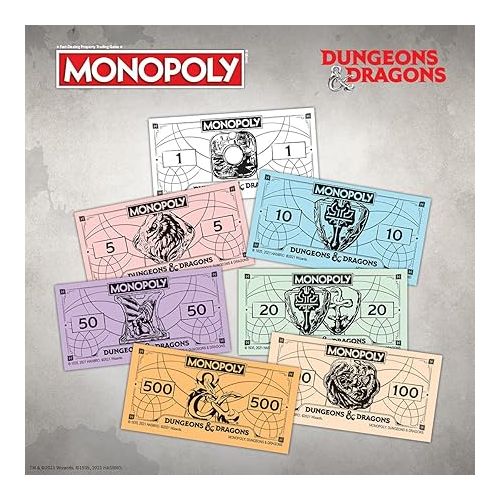  Monopoly Dungeons & Dragons | Collectible Monopoly Featuring Familiar Locations and Iconic Monsters from The D&D Universe, 2-6 Players