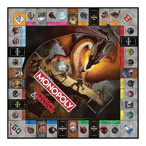  Monopoly Dungeons & Dragons | Collectible Monopoly Featuring Familiar Locations and Iconic Monsters from The D&D Universe, 2-6 Players