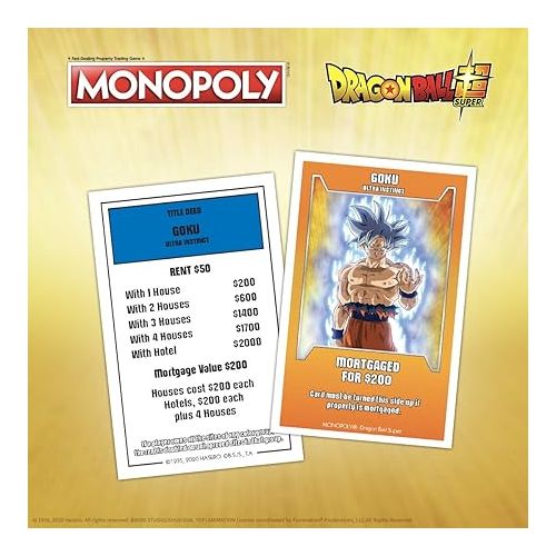  Monopoly Dragon Ball Super | Recruit Legendary Warriors Goku, Vegeta and Gohan | Official Dragon Ball Z Anime Series Merchandise | Themed Monopoly Game