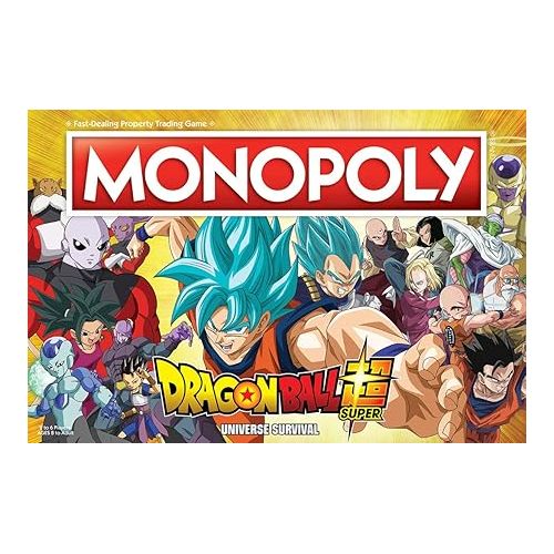  Monopoly Dragon Ball Super | Recruit Legendary Warriors Goku, Vegeta and Gohan | Official Dragon Ball Z Anime Series Merchandise | Themed Monopoly Game