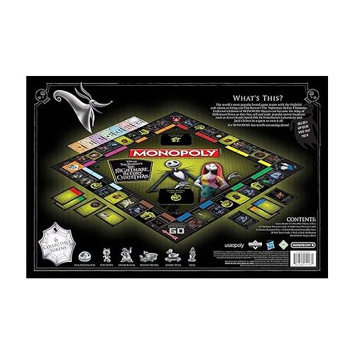  Monopoly Disney Nightmare Before Christmas Board Game | Collectible Monopoly Tim Burton Nightmare Before Christmas Movie | Collectible Monopoly Tokens