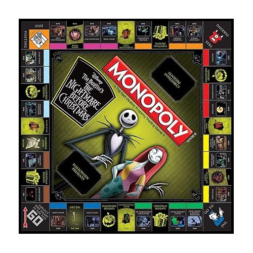  Monopoly Disney Nightmare Before Christmas Board Game | Collectible Monopoly Tim Burton Nightmare Before Christmas Movie | Collectible Monopoly Tokens