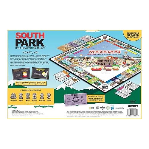  Monopoly South Park | Based on Comedy Central Show Featuring Familiar Locations, Episodes, and Characters Officially-Licensed & Collectible For 2-6 Players