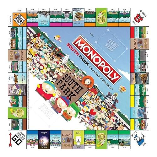  Monopoly South Park | Based on Comedy Central Show Featuring Familiar Locations, Episodes, and Characters Officially-Licensed & Collectible For 2-6 Players