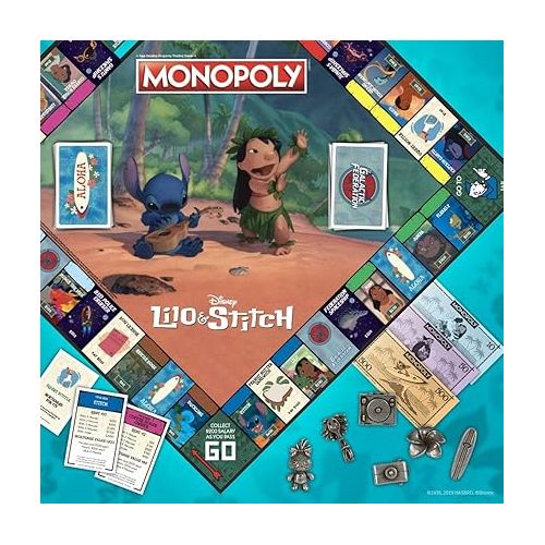  Monopoly: Disney Lilo & Stitch | Buy, Sell, Trade Characters from Disney’s Animated Film | Classic Monopoly Game | Officially-Licensed Lilo and Stitch Merchandise 2-6 Players