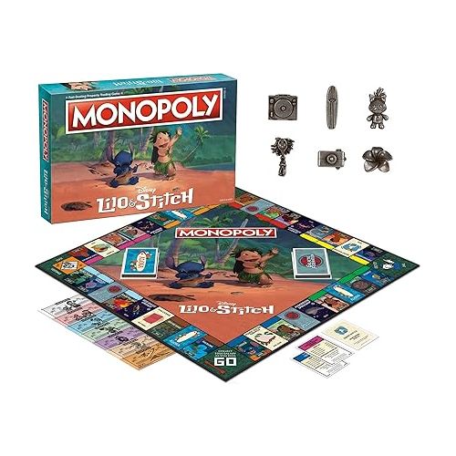  Monopoly: Disney Lilo & Stitch | Buy, Sell, Trade Characters from Disney’s Animated Film | Classic Monopoly Game | Officially-Licensed Lilo and Stitch Merchandise 2-6 Players