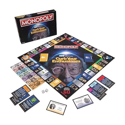  MONOPOLY Curb Your Enthusiasm | Play as Larry’s Glasses, Golf Clubs, Hybrid Car & more | Officially Licensed Collectible Game Based On Hit HBO Comedy Series