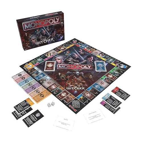  Monopoly The Witcher | Play as Crystal Skull, Flaming Book, Kaer Morhen, Lute and More | Officially Licensed Collectible Game Based On Popular Video Game Franchise