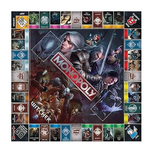  Monopoly The Witcher | Play as Crystal Skull, Flaming Book, Kaer Morhen, Lute and More | Officially Licensed Collectible Game Based On Popular Video Game Franchise