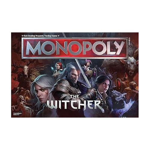  Monopoly The Witcher | Play as Crystal Skull, Flaming Book, Kaer Morhen, Lute and More | Officially Licensed Collectible Game Based On Popular Video Game Franchise