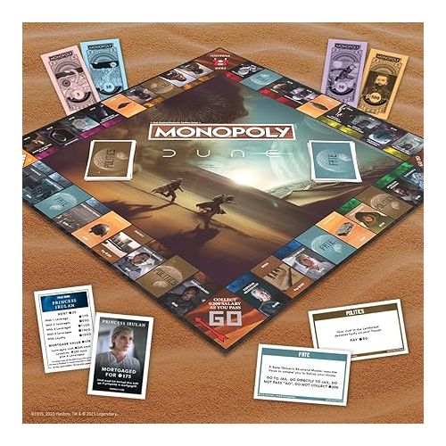  Monopoly: Dune | Play as The Ducal Ring, Crysknife, Gom Jabbar & More |Officially Licensed Collectible Game Based on The Movie Dune