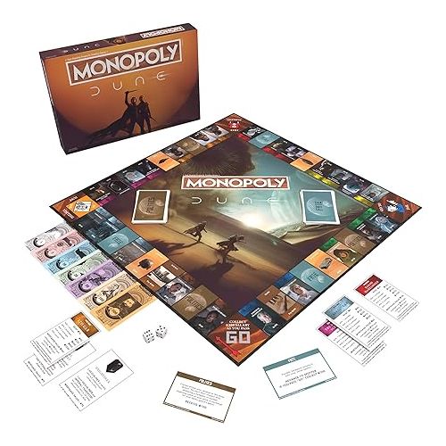  Monopoly: Dune | Play as The Ducal Ring, Crysknife, Gom Jabbar & More |Officially Licensed Collectible Game Based on The Movie Dune