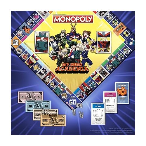  Monopoly: My Hero Academia Board Game | Buy, Sell, Trade Fan-Favorite Heroes from The Popular Anime Show | Classic Monopoly Game | Officially-Licensed My Hero Academia Merchandise