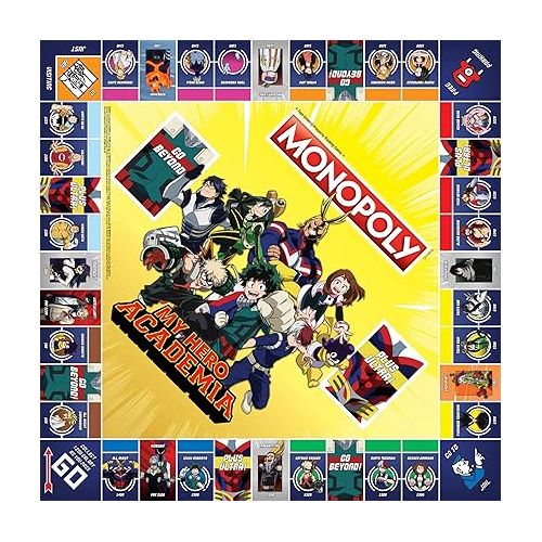  Monopoly: My Hero Academia Board Game | Buy, Sell, Trade Fan-Favorite Heroes from The Popular Anime Show | Classic Monopoly Game | Officially-Licensed My Hero Academia Merchandise