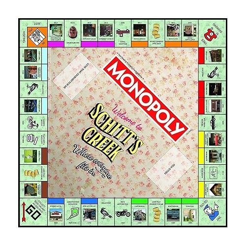  Monopoly Schitt's Creek | Game Tokens Include Bebe Crow, Patrick's Guitar, Rosebud Motel Key & More | Officially Licensed and Collectible Monopoly Game Based on Award Winning Series Schitt's Creek